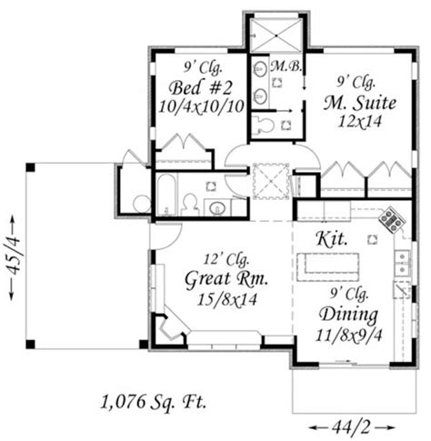 Lindo Plano De Casa Para Vacaciones Con Dos Dormitorios