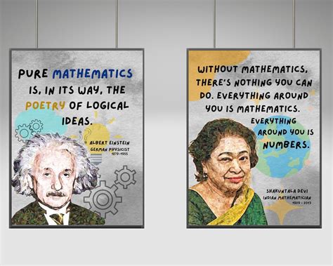 Famous Mathematicians Posters Set Of 8 Printable Math Etsy Canada