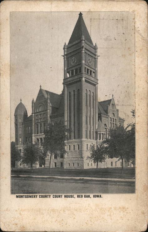 MONTGOMERY COUNTY Courthouse, RED OAK, IOWA. Postcard