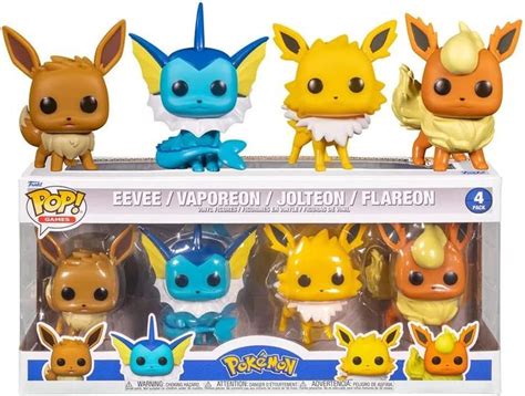 Adorable Funko Pop! Pokemon Collection - Eevee, Vaporeon, Jolteon, Flareon