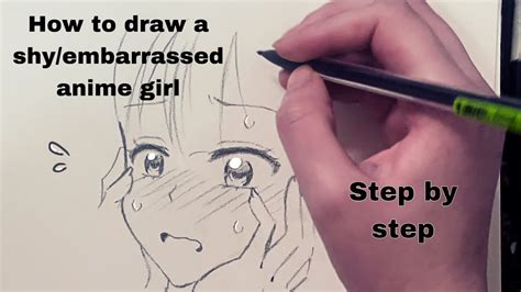 How To Draw A Shy Embarrassed Anime Girl Step By Step Youtube