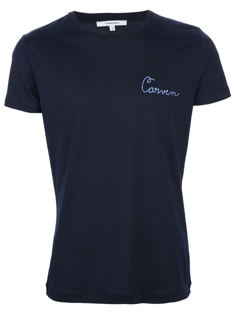 Carven Logo T-shirt in Blue for Men (navy) | Lyst