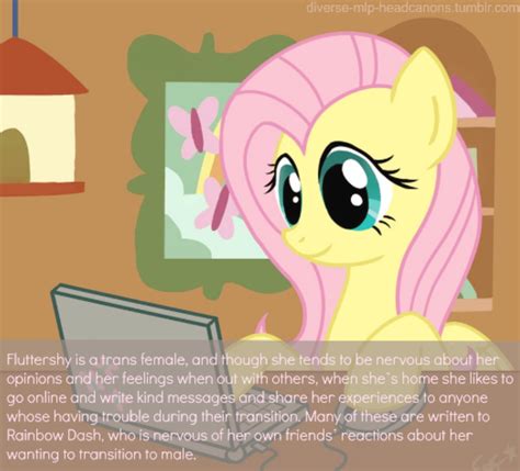 Diverse MLP Headcanons, Fluttershy is a trans female, and though she ...