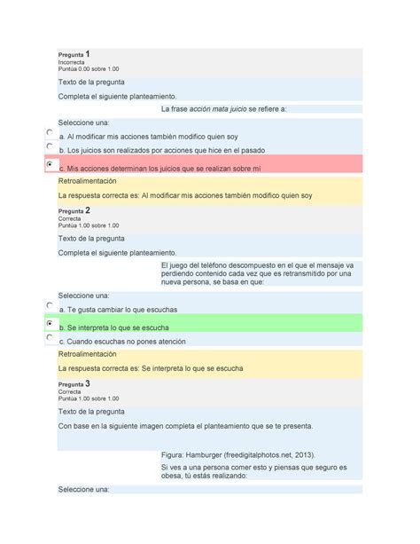 Examen La Escucha Activa Y Comunicaci N Efectiva Pregunta