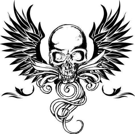 Skull With Wings Coloring Pages