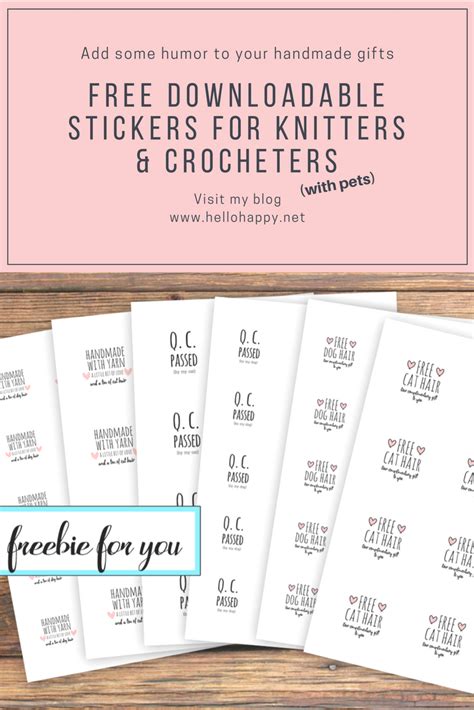 Free Printable Stickers For Knitters And Crocheters HELLOhappy Free