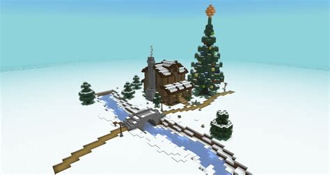 Christmas House and Tree Minecraft Map