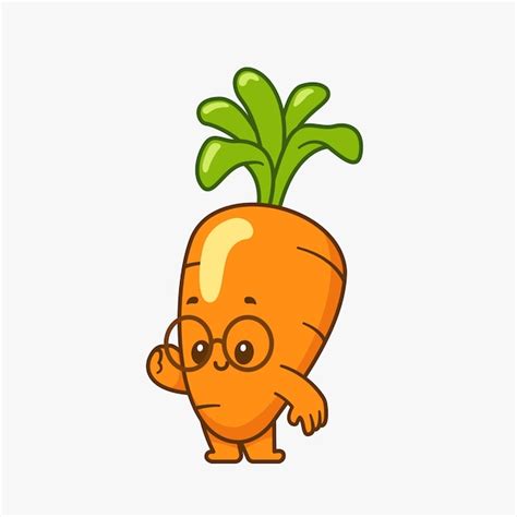 Premium Vector Cute Smart Carrot Mascot Cartoon Vector