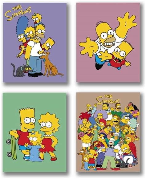 Amazon.com: PurpleheARTs | Simpsons Poster Prints - Set of 4 UNFRAMED ...