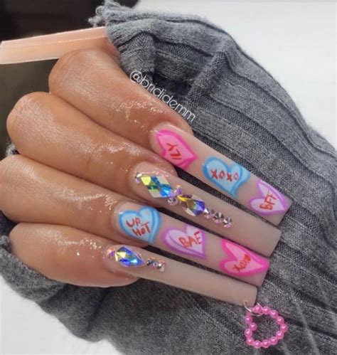 100 Best Valentines Day Nails Acrylic Candy Heart Nails 1 Fab Mood