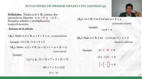 ECUACIONES DE PRIMER GRADO CON AXIOMAS A YouTube