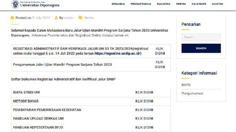 Cara Cek Pengumuman Hasil Seleksi Jalur Mandiri Undip 2023 Berikut Tahapan Setelah Lolos