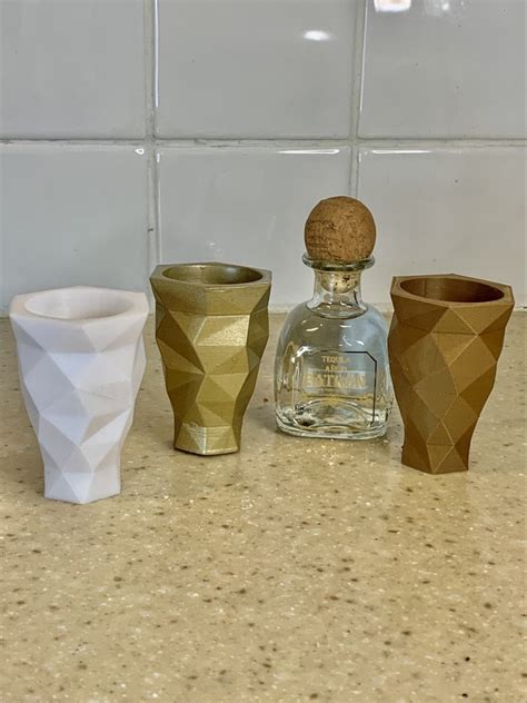 Low Poly Shot Glass 3d Printed Low Poly Design Etsy