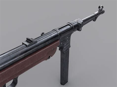 D Model World War Ii Mp Submachine Gun Pbr And Game Ready Vr