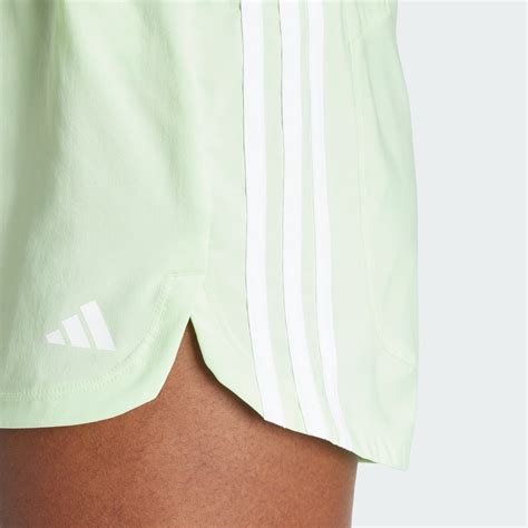 Adidas Pacer Training 3 Stripes Woven High Rise Shorts Green Adidas UAE