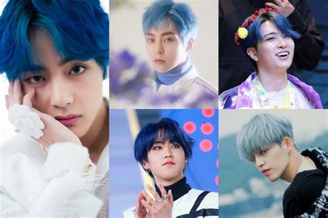 Idol List 10 Male K Pop Idols Who Looked Brilliant In Blue Hair