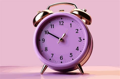 Premium Vector Purple Alarm Clock Isolated On Colourful Background