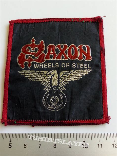 Saxon wheels of steel 80's patch used186 | TShirtSlayer TShirt and ...