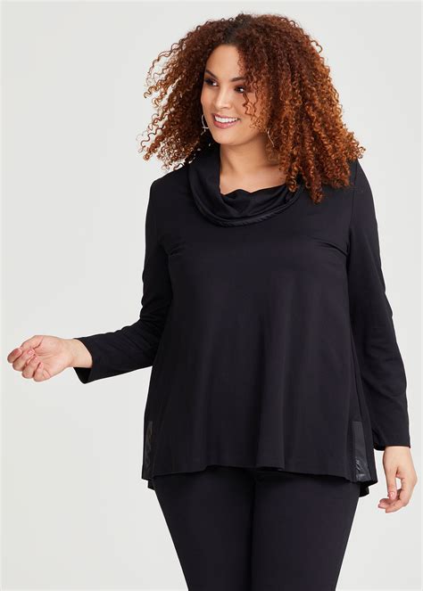 Shop Plus Size Bamboo Ponte Lexi Top In Black Taking Shape Au