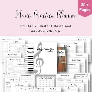 Music Practice Planner Printable Musician Journal Piano Etsy Canada