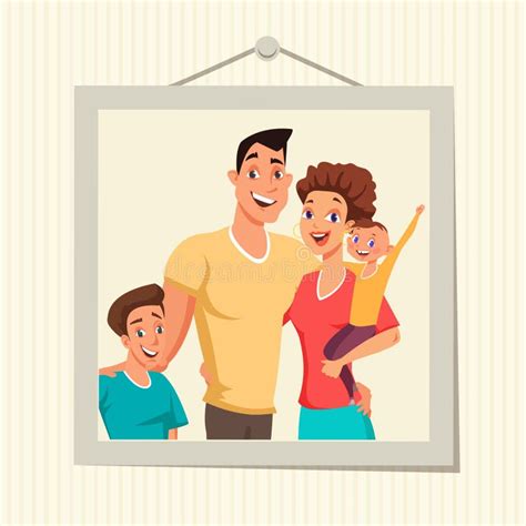 Photo De Famille Sur Fond Blanc Illustration De Vecteur Illustration