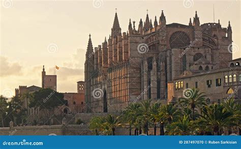 The Main Cathedral of the City of Palma De Mallorca Stock Footage ...