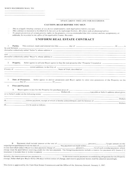 Uniform Real Estate Contract Fill Out And Sign Online Dochub