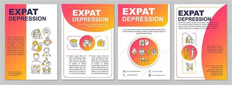 Expat Depression Red Brochure Template Magazine Typography Poster ...