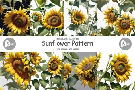 Digital Paper Sunflower Pattern Graphic By Artnoy Creative Fabrica