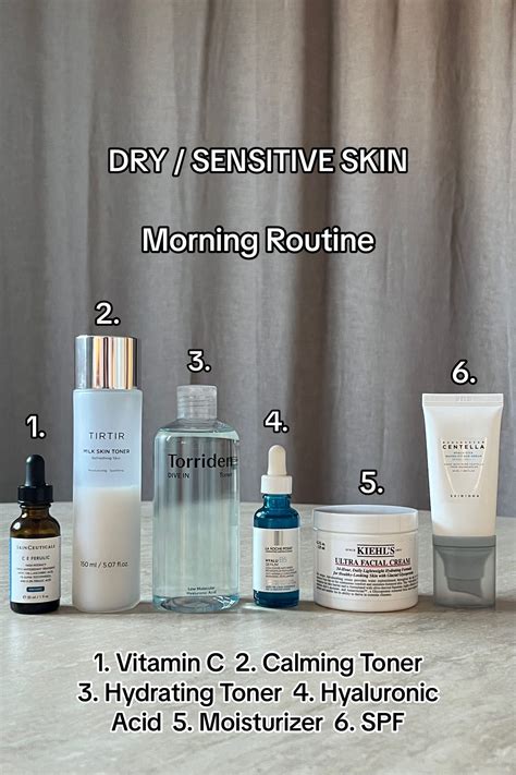 Morning and Evening Skincare Routine for Dry/ Sensitive Skin 🫧