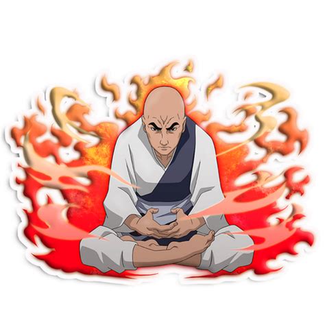 Nrt19 Chiriku Ninja Monk Naruto Anime Stick Animestickershop