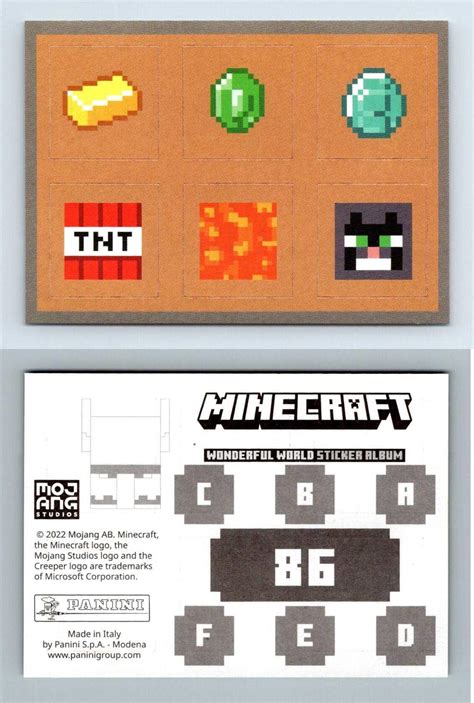 Minecraft Wonderful World A F Panini Sticker