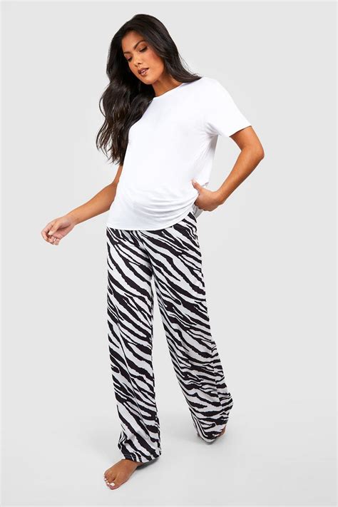 Maternity Zebra Print Pyjama Set Boohoo Uk