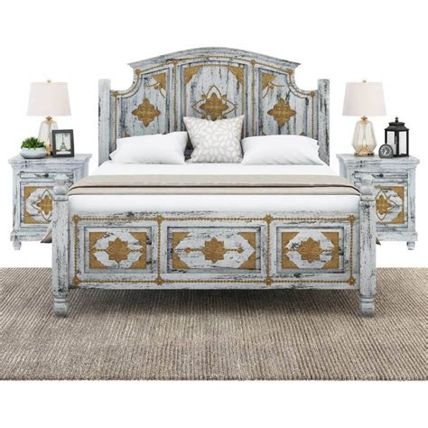 Tudor Solid Wood Piece Bedroom Set Shop In King Queen Full Sizes