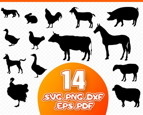 Farm Animal Svg Cow Svg Chicken Svg Pig Svg Rooster Svg Sheep Svg