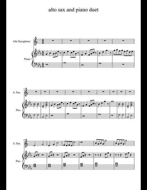 Alto Sax And Piano Duet Sheet Music Download Free In Pdf Or Midi