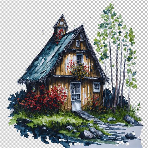 Premium Psd Watercolor Hut