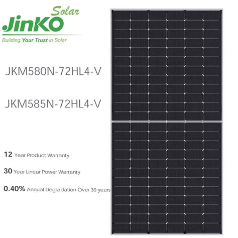 Jinko Solar Panels 580w 585w Tiger Neo N Type Mono Crystalline Solar