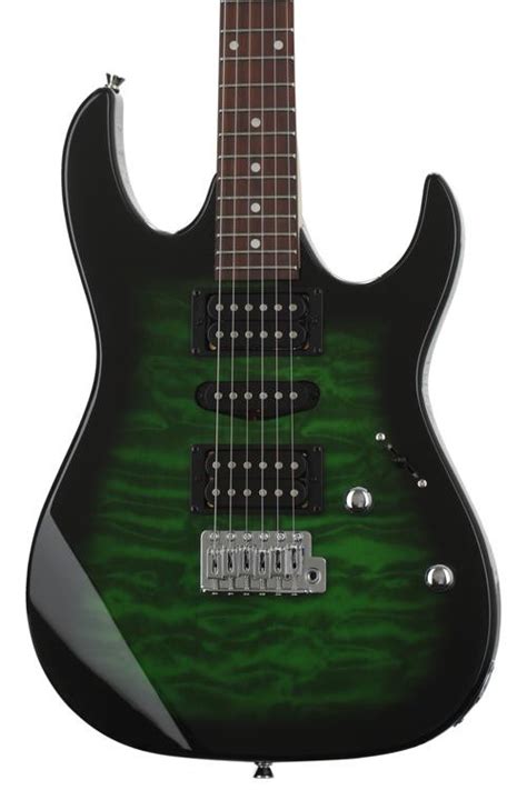 Ibanez Gio Grx70qa Electric Guitar Transparent Emerald Burst Sweetwater