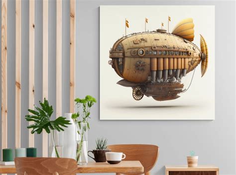 Printable Wall Art of Dieselpunk Airship by Midjourney Ai. Digital Print of Dieselpunk Blimp - Etsy