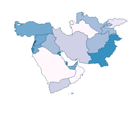 Middle East Population Density Map