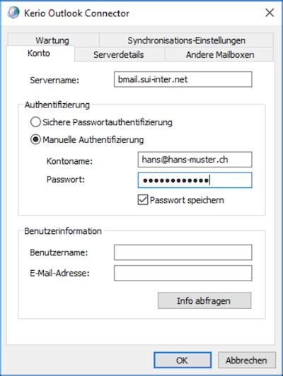 Business Mail Einrichtung Outlook Metanet Web Mail Server