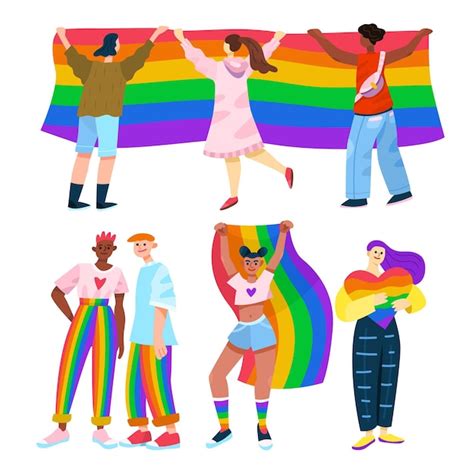 vector cartoon pride day people collection
