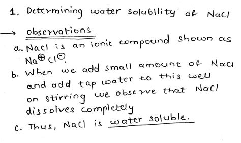 Solved Determining Water Solubility Of Sodium Chloride Nacl A Open