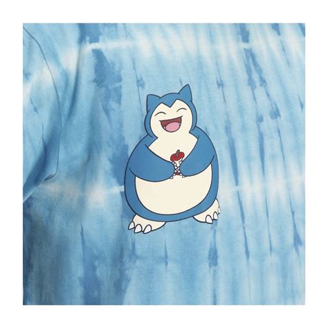 Snorlax Blue Tie Dye Relaxed Fit Crew Neck T Shirt Adult Pok Mon