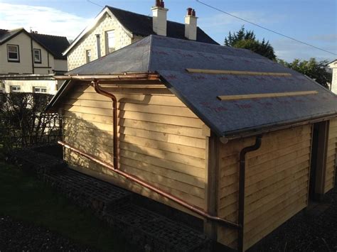 A Beautiful Oak Frame Garage Using Our Copper Guttering For Their