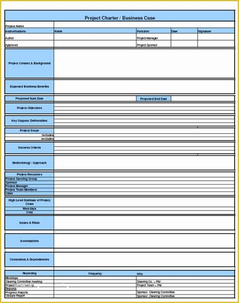 Project Charter Template Excel Free Of Project Charter Templates ...