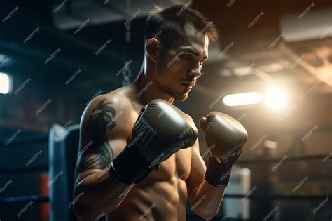 Premium AI Image | A boxer in a boxing ring with the word boxing on the ...