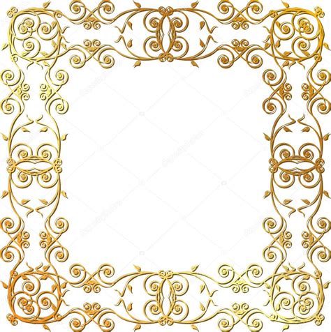 Gold Floral Frame Stock Vector Panambapro 22855570