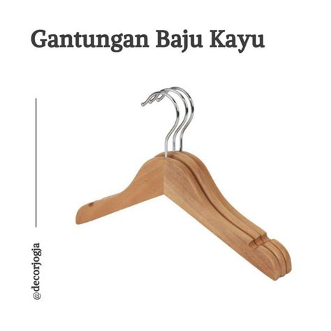 Jual Gantungan Baju Kayu Dewasa Tanpa Palang Hanger Gantungan Baju